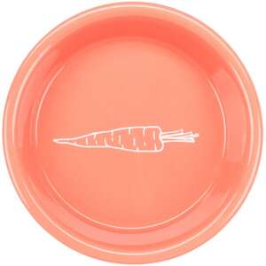 Castron Ceramic Iepuri 200 ml/O 14 cm Idiferite Culori 60804, orange ceramic rabbit bowl with carrot design - Rodent Care