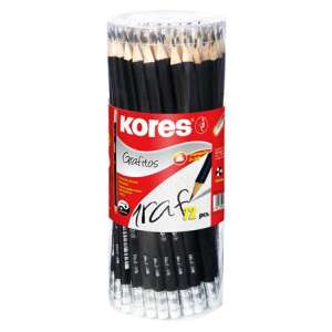 KORES Creion de grafit cu radieră, HB, triunghiular, KORES 37522747 Creioane grafit