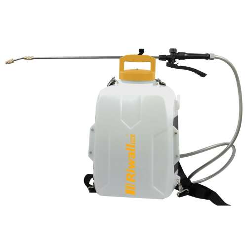 Riwall RAS 1220 20V акумулаторен гръбна пръскачка, бял и жълт, без батерия и зарядно
