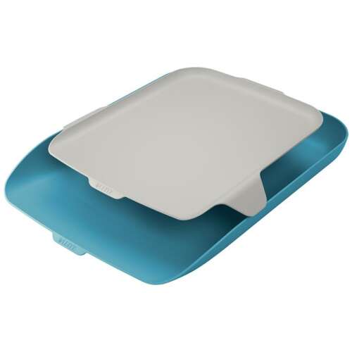 LEITZ Ablageschale mit Organizer-Tablett, Kunststoff, LEITZ "Cosy", ruhig blau