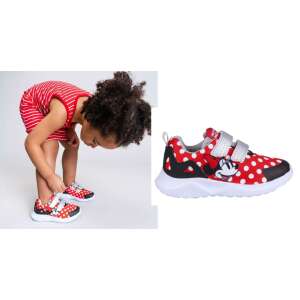 Rote und weiße Polka-Dot-Minnie-Mouse-Sneaker mit Klettverschluss für Kinder - Cerdá