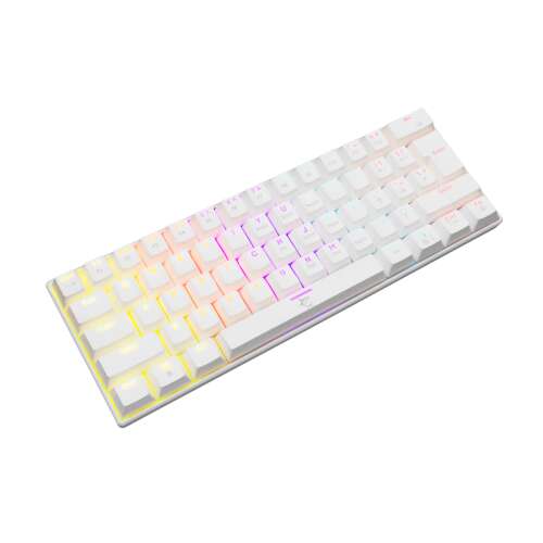White Shark Shinobi mechanikus gamer billentyűzet, fehér, kék kapcsolók, RGB világítás - White Shark