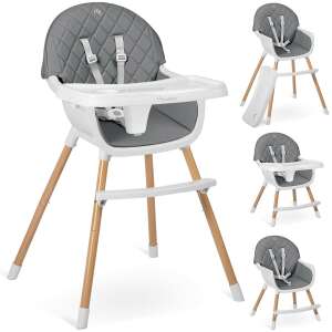 Nukido Lilo Grey High Chair with adjustable tray and safety harness - High Chair