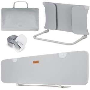 Nukido ágyvédő korlát, szürke, biztonsági övvel, fogantyúval és hálós panellel - Nukido