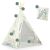 Nukido Dinosaur Tipi Tent with Pillow, beige and green