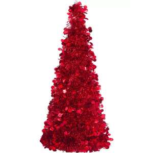 Brad mini de masă roșu, 26 cm înălțime, perfect pentru decorarea casei sau a biroului - Nonbrand Decorațiuni de Crăciun