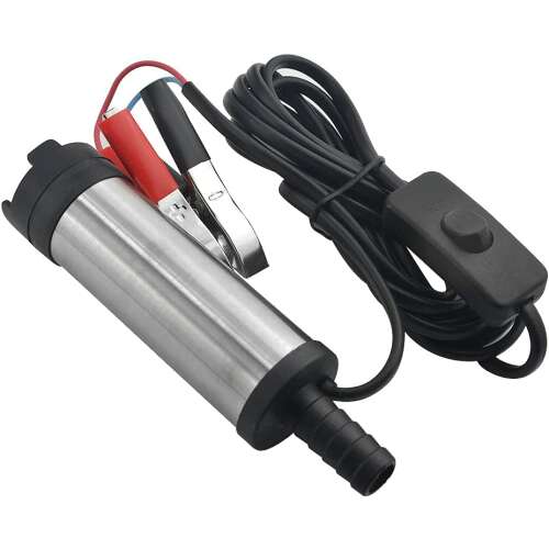 Pompa de transfer de combustibil diesel de 12V, pompă submersibilă de combustibil auto-amorsantă, din oțel inoxidabil, debit de 12L/min, cablu de 3m
