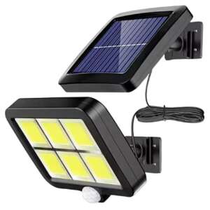 Solar powered motion sensor LED floodlight with 120 COB LEDs, 30W, 5m cable, IP65 waterproof - Floodlights and Work Lamp