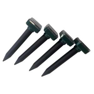 Set of 4 solar powered ultrasonic mole repellers - Rodent repellent