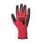 Mănușă de lucru roșie cu palmă acoperită cu latex negru, mărime L, pentru aderență și protecție