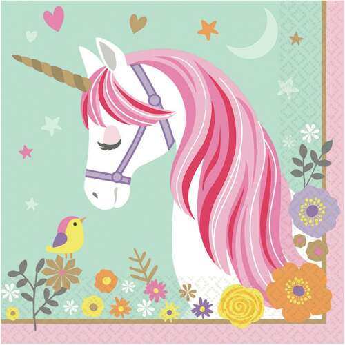 Unicorn Believe Servietten, 33x33 cm, perfekt für Einhorn-Partys