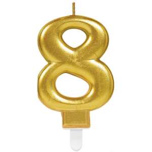 Gold number 8 birthday candle - Birthday Candle & Cake Topper
