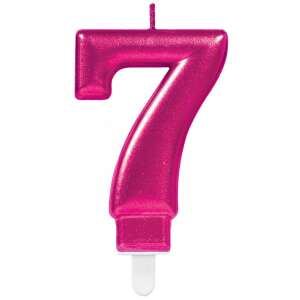 Pink number 7 birthday candle - Birthday Candle & Cake Topper