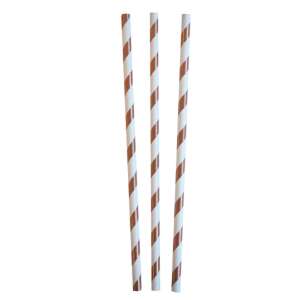 Everyday Love paper straws, 12 pack, rose gold striped - Straw