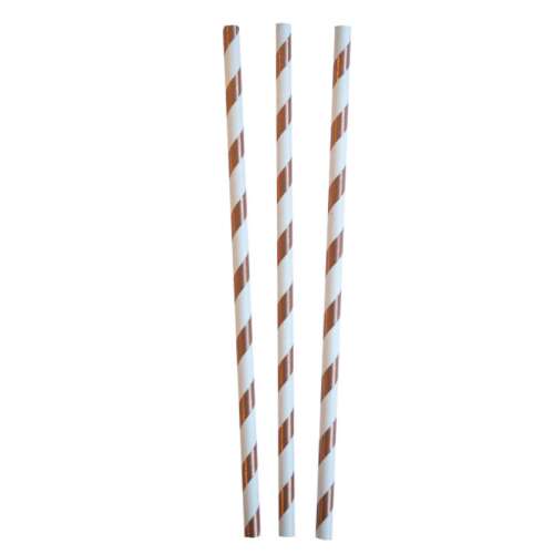 Everyday Love paper straws, 12 pack, rose gold striped