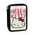 Hello Kitty 2-tier pencil case with heart design, black and white