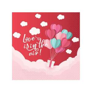 Love is in the air red paper napkins, 20 pack, 33x33 cm - Napkin