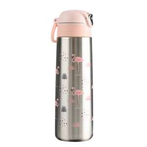 WABO stainless steel thermos with flamingo design, 420 ml - Food & beverage carrier