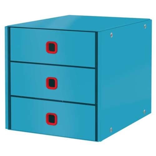 LEITZ Kartónová skriňa z laminovaného kartónu, 3 zásuvky, LEITZ "Cosy Click&Store", pokojná modrá