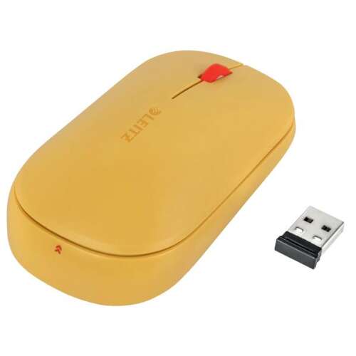 Mouse wireless Leitz Cosy, galben, Bluetooth, receptor USB 2,4 GHz