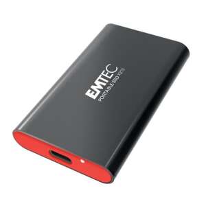 EMTEC X210 512GB Portable SSD, black with red accents, USB-C connector - HP