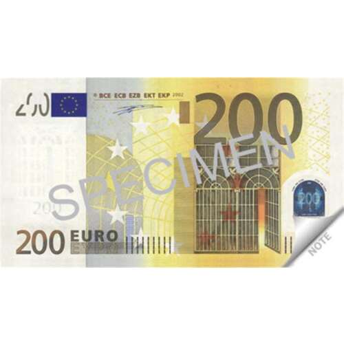 PANTA PLAST Poznámkový blok, 70 listov, 114x61,5 mm, PANTA PLAST "200 Euro"