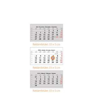 DAYLINER Három Hónapos Asztali Naptár, 330x880 mm, Magyar, Angol, Német, Reklámfelület - Dayliner