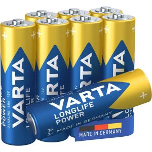 VARTA Longlife Power AA Batteries - Unpackaged View - Varta Battery