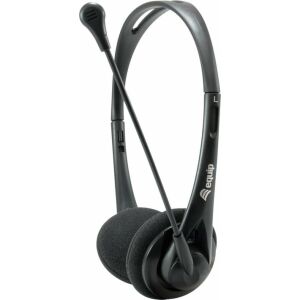 Black EQUIP Life wired headset with microphone and 3.5mm jack for calls and music - Equip