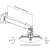 EQUIP projector wall mount, adjustable height, white, technical drawing
