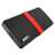 EMTEC X200 128GB преносим SSD, черен с червена лента, USB-C 3.1 Gen 2, изглед под ъгъл