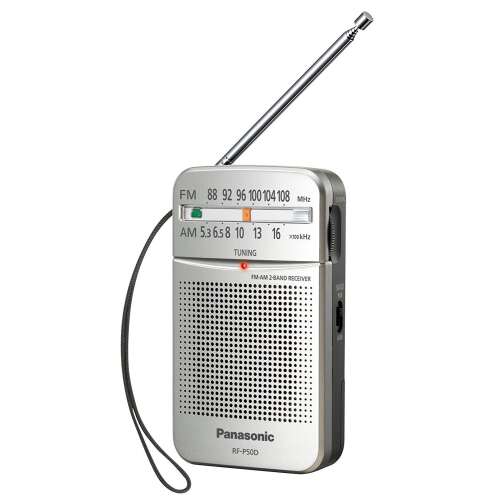 Panasonic RF-P500 hordozható rádió, ezüst, AM/FM, teleszkópos antennával