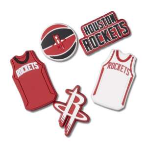 Crocs NBA Houston Rockets 5pck Jibbitz Shoe Charm Unisex Colorful One 105093537 - Fashion & Clothing