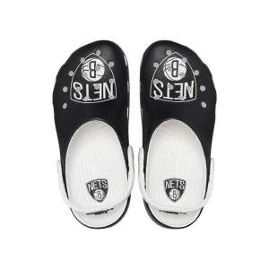 Black and white Crocs NBA Brooklyn Nets Classic Clog with the Nets logo on the top - For man