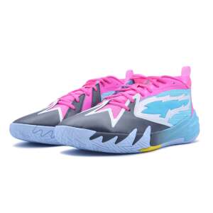 Puma Scoot Zeros NL basketball shoes, pink and blue, front view - For man