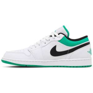 White and green Air Jordan 1 Low men's sneakers - For man