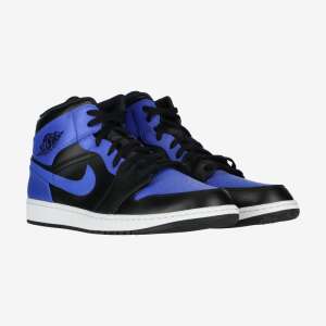 Air Jordan 1 Mid men's basketball shoes, black and blue color - For man