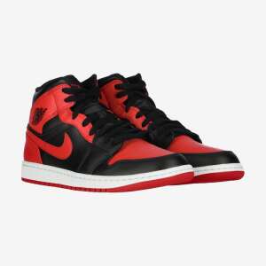 Air Jordan 1 Mid (GS) Black/White/Red, side view of the shoe - Babies & Toddler