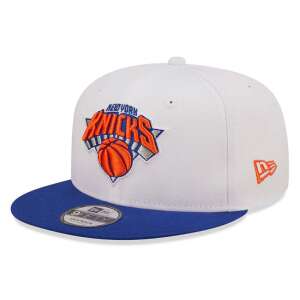 New Era New York Knicks White Crown Team 9Fifty Baseball Cap, angled view - For man