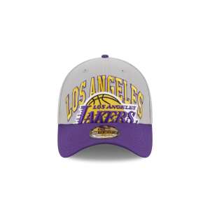 New Era Los Angeles Lakers NBA 3930 baseball sapka, szürke színű, lila színű karimával, elülső nézet - Férfi baseball sapka
