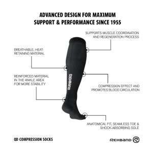 Rehband Qd Compression Socks Echipament De Protecție Unisex Negru S 105229419 - Fixarea articulațiilor