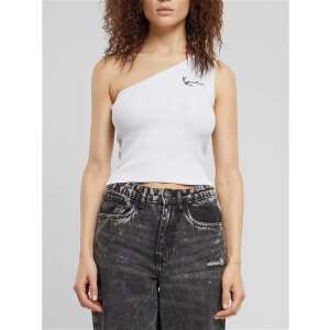 Karl Kani Dámsky Asymetrický Rib Top Biela L, pohľad spredu - Dámske oblečenie