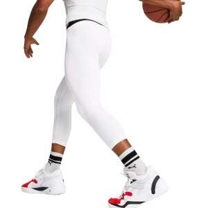 PUMA HOOPS TEAM 3/4 TIGHT BASELAYER Weiße Herren Basketball Kompressionshose - Herrenbekleidung