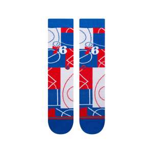 STANCE ZONE PHILADELPHIA 76ERS blue, red, and white basketball socks with 76ers logo - For man