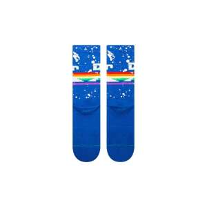 STANCE OVERSPRAY DENVER NUGGETS blue socks with rainbow stripe and white paint splatter - For man