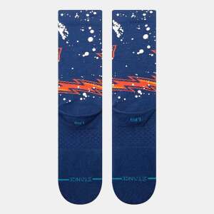 STANCE OVERSPRAY GOLDEN STATE WARRIORS socks, blue with white splatter and yellow lightning bolt design - For man