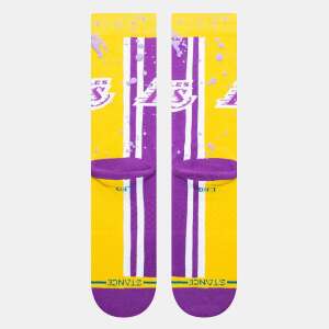 STANCE OVERSPRAY LOS ANGELES LAKERS socks, yellow and purple with Lakers logo - For man