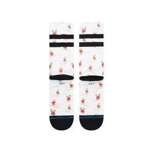 STANCE SHRANTA socks, white with black stripes and Santa Claus pattern, men's socks - For man