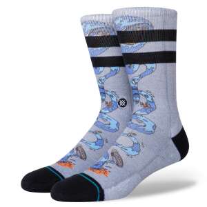 STANCE PARTY WAVE socks, grey with blue wave design, men's socks - For man