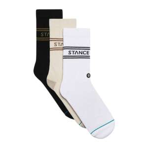 3 Pack STANCE BASIC Crew Socks in Black, White, and Beige - For man